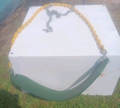 (04-0002) Deluxe Swing Belt-Green with Yellow Coated Chains-225 Weight Limit