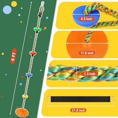 Tree Swing for Kids,Heavy Duty Single Disc Seat Climbing Rope Set Orange Swing