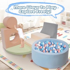 Yexmas 6Pc Soft Foam Climbing Toys Ball Pit Indoor Play Gym Set for Toddlers