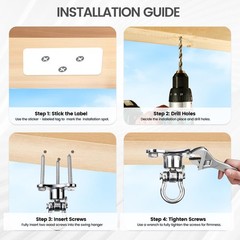 Helffer Heavy Duty Stainless Steel Swing Hanger | 1500 LB Capacity, 360°+180° Sw