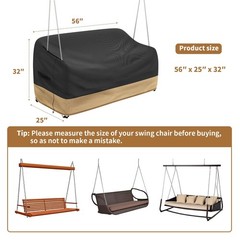Hanging Porch Swing Cover Waterproof Outdoor Swing Chair Covers Tear Resistan…