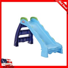 2 In 1 Outdoor Indoor Wet Dry Slide Playground Slide Folding Easy Storage Blue