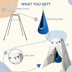 Swing Frame with Sensory Pod and Play Tent 330LBS