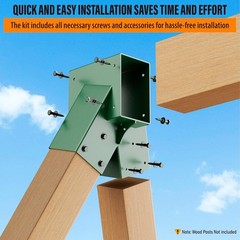 Easy 1-2-3 A-Frame 2 Brackets for Swing Set with All Mounting Hardware, Green