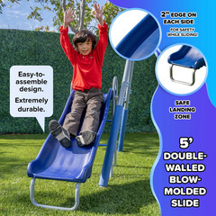 Sportspower 500LBS Metal Swing Set with LED Seats, Slide & Glider for Kids