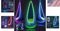 Delightful Kids Pod Swing with 16 Colors Remote | Soft Cotton & Safety Design