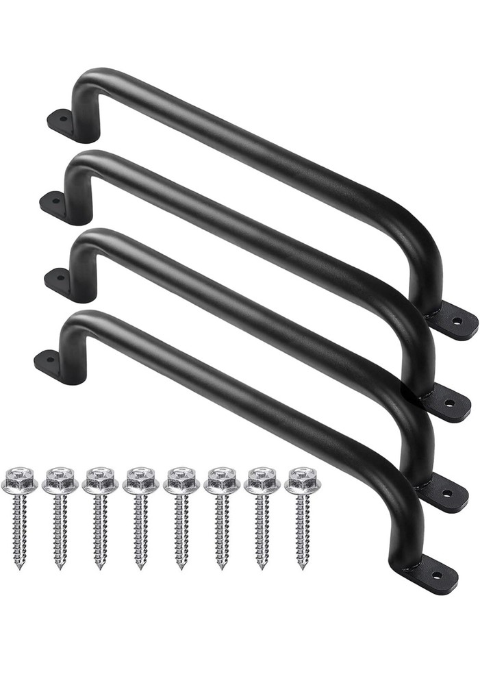 17.2 In Black Safety Handles Metal for Playground Accessories Pack of 4