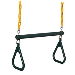 Outdoor Playground Gym Heavy Duty Kids Fun Hanging Trapeze Bar, Green Steel