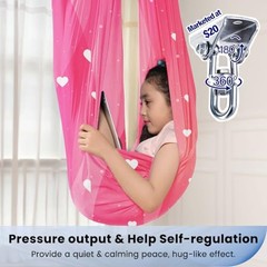2-Layer Safe 360° Swivel Sensory Swing for Kids Adults Pod Swing Pink Dream