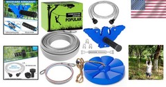 Durable Stainless Steel Zip Line Kit with Safety Brake – Family Outdoor Fun