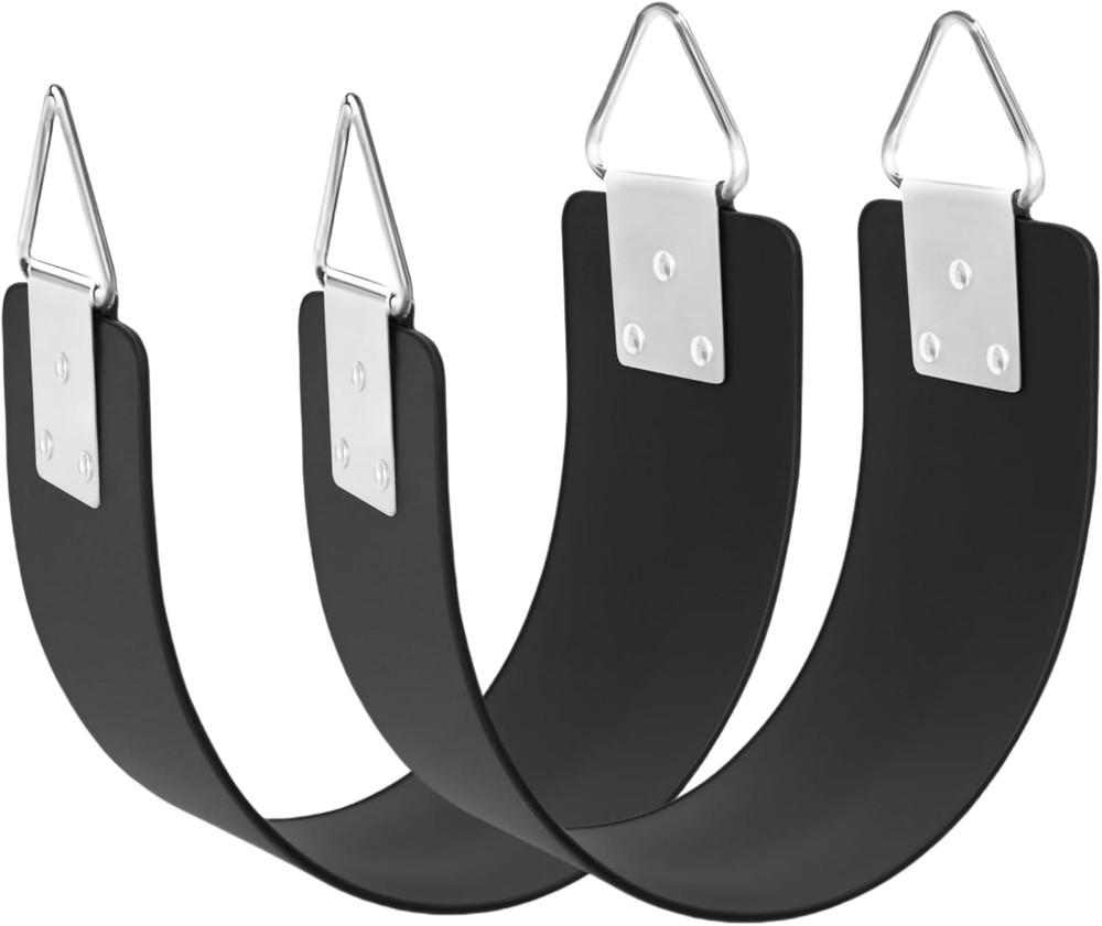 2 Pcs Swing Seat W/ Metal Triangle Ring 30.4 x 5.9 Inch Support 300lb Heavy Duty