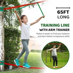 65FT Ninja Warrior Obstacle Course for Kids – Double Longest Slacklines with …