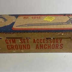 Vintage Hedstrom Swing Set Ground Anchors Set of 4 in Original Unopened Box