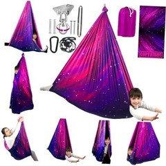 HiCamer Double Layer Sensory Swing for Kids & Adults Holds up to Galaxy Purple