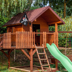 Pirate Flag Swing Set Accessory, Double Sided Flag with Pole and Mounting Hardwa