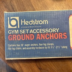NOS Hedstrom Gym Set Accessory Ground Anchor Kit Anchors Clamps Leg Chains