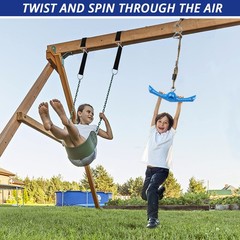 Ninja-Twister Swing Spins Set: Slackline Attachments – 360° Handle Twist-Spin…