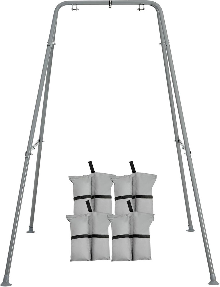 Foldable Swing Stand for Kids with 4 Sandbags, Heavy Duty Metal A-Frame Indoo…