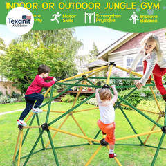 Climbing Dome, 10FT Dome Climber with Hammock for Kids 3 to 10 Outdoor Play Equi