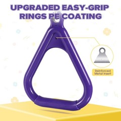 LadyRosian 17″ Trapeze Bar Swing Set Gym Rings 47″ Heavy Duty Chain Swing Set…
