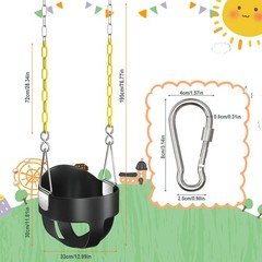 Kids High Back Full Bucket Swing Chair Toddler Infant Swing Outdoor Play Toys