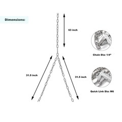 Heavy Duty 7.8 Ft Porch Swing Hanging Chain Kit – 304 Stainless Steel – 700 L…