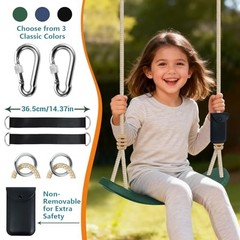 Kids Swing for Tree, Heavy Duty Swing Seat for Backyard & Outdoor, Tree Green