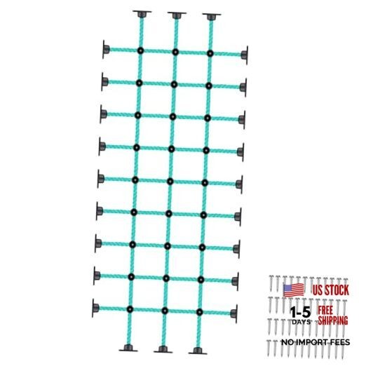 Climbing Net for Kids with Installation Base for 30″ × 75″ Wooden 30″ X 75″