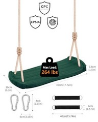 Weatherproof Tree Swing for Kids,Heavy Duty 264LB for Backyard | Green