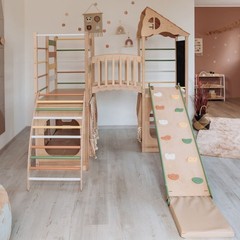 Large Playground Climber Kids Indoor Wooden Playhouse Montessori Morning Light