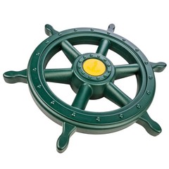 Yellow and Green Captain Ship Wheel Swing Set Accessory for Any Playset