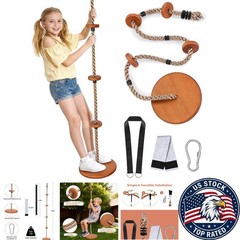 All-Wood Acacia 2-in-1 Swing Set with Adjustable Height – Up to 50 kg Capacity