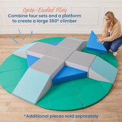 ECR4KIDS SOFTZONE ADVENTURERS SUMMIT RAMP CORNER CLIMBER 4-PIECE – CONTEMPORARY