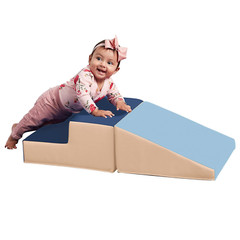 Softzone Junior Little Me Climb and Slide, Beginner Climber, Earthtone, 2-Piece