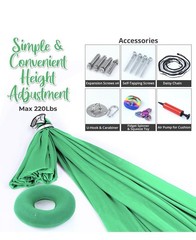 DINIC Sensory Swing for Kids Indoor/Outdoor, Sensory Hammock w/ Cushion & Swivel