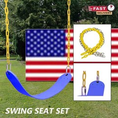 Blue Heavy Duty Swing Seat Set Outdoor Swing Seat Accessories Replacement USA