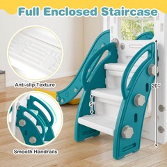 7-in-1 Toddler Slide & Swing Set Indoor Playground for Kids Age 1-3 Years Old