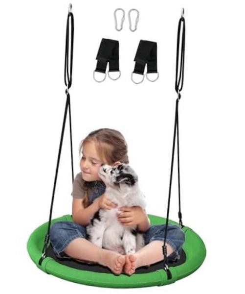 24 Inch Saucer Tree Swing Set for Kids & Adults, Adjustable Flying Round 24″
