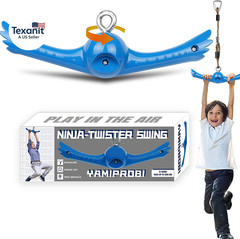 Ninja-Twister Swing Spins Set: Slackline Attachments – 360° Handle Twist-Spin Fl