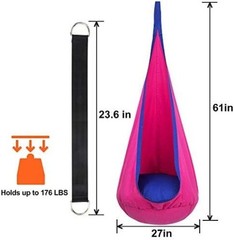 Cozy Indoor/Outdoor Kids Swing with Inflatable Pillow – Supports 176 lbs