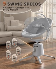 Baby Swing,Baby Swings for Infants with 3 Modes & 5 Speeds, BT Enabled App & …
