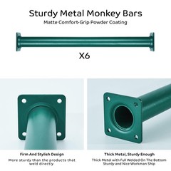 Set of 6 Monkey Bars Ladder Rungs Playground Sets for Backyards Steel Swing Set