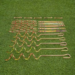 Deluxe 5-Piece Metal Ground Anchor Kit for Swing Sets & Trampolines – Gold