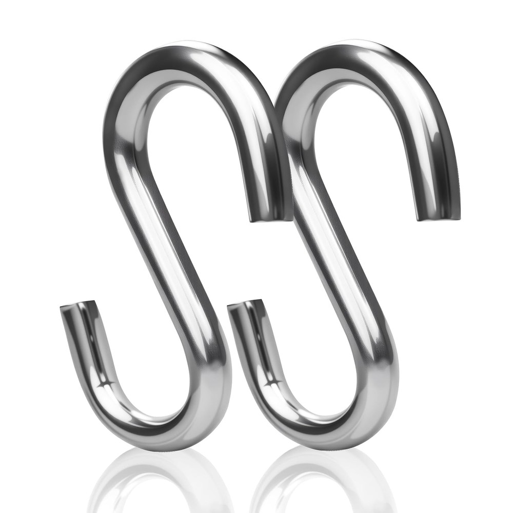 3.2 Inch Heavy Duty S Hooks (2-Pack), 550LB Capacity 304 Stainless Steel Hang…