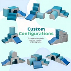 Foam Climbing Blocks for Toddlers: with a Tunnel – 4 PCS Foam Blocks – Modern