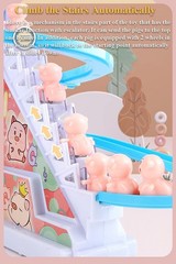 Pig Slide Toy Set, Automatic Stair-Climbing Pigs Escalator Race Track Set wit…