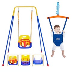 2 in 1 Swing Set for Toddler & Baby Jumper, Heavy Duty Kids Swing & Bouncer w…