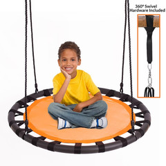 40″ Tree Net Web Saucer Round Swing, Adjustable 71″ Height Rope, 600 lbs