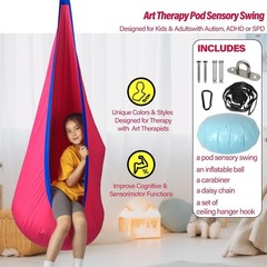 Kids Pod Swing Seat, Max 300 Lbs, Child Sensory Swing Chair Indoor & Outdoor The