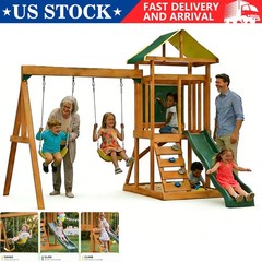 Backyard Discovery Tucson Swing Set Wooden Playset Outdoor Fun Not Ship AK or HI